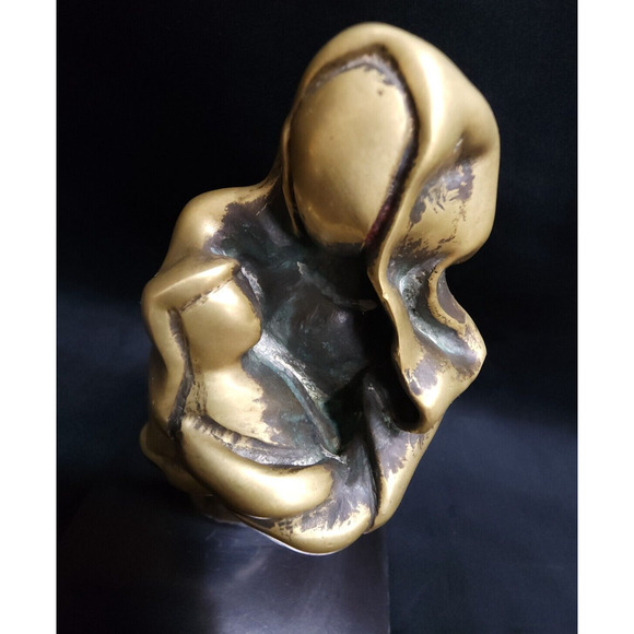 Our Lady Virgin Mary w/Christ Bronze Sculpture Signed by Artist Leya Terranova - Picture 3 of 13